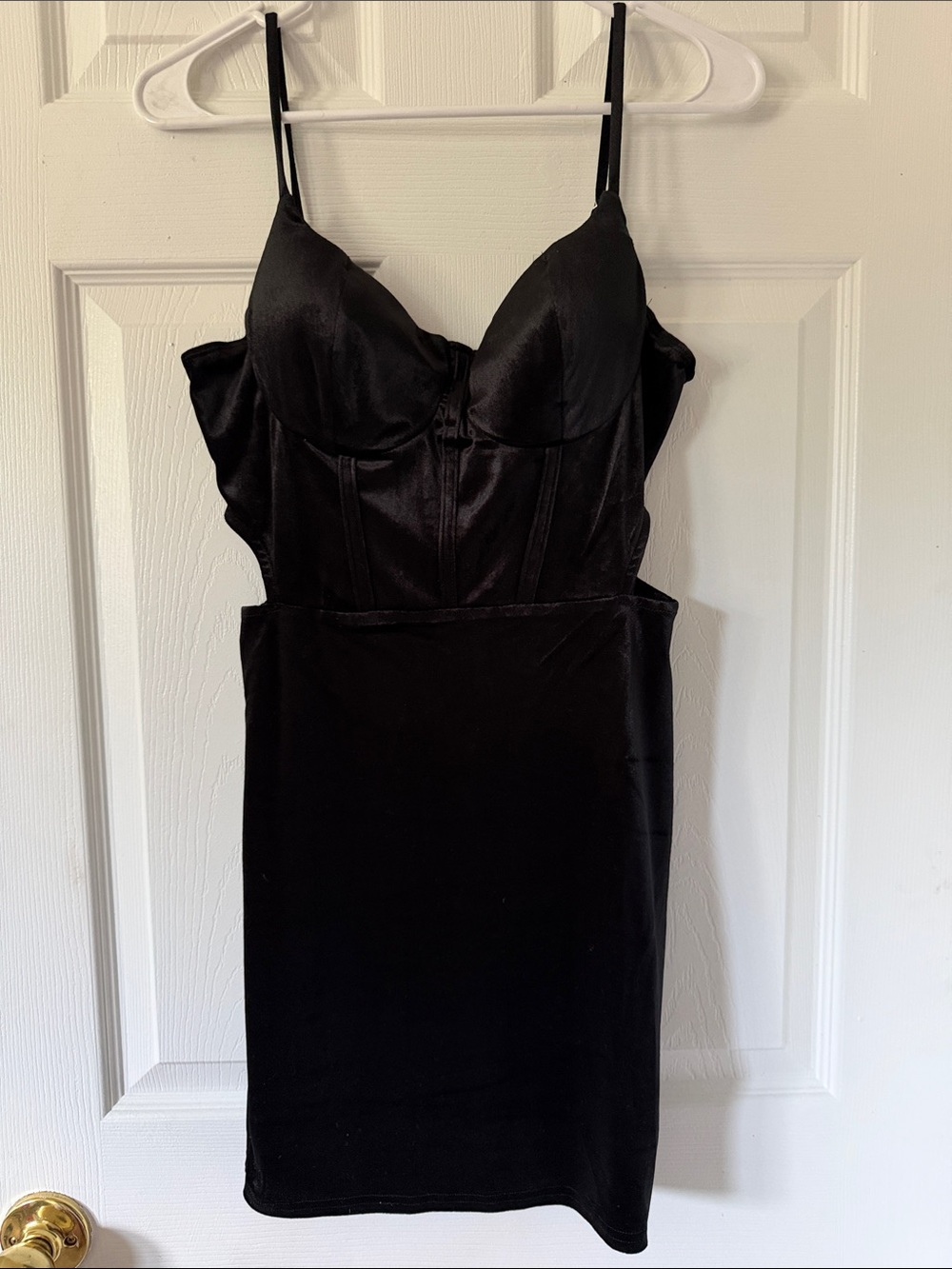 privy Black Satin Bustier Slip Dress